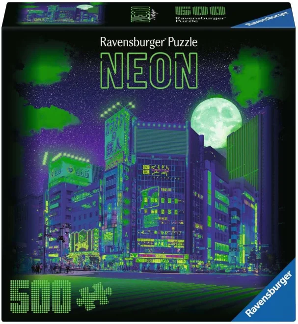 Štvorcové puzzle Ravensburger 500 dielikov Neón: Tokio