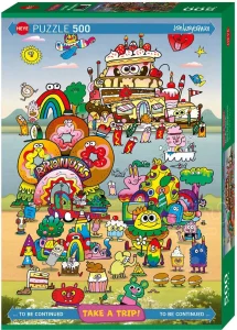 Puzzle Heye 500 dielikov Take a Trip! - Výlet s Jonem Burgermanom
