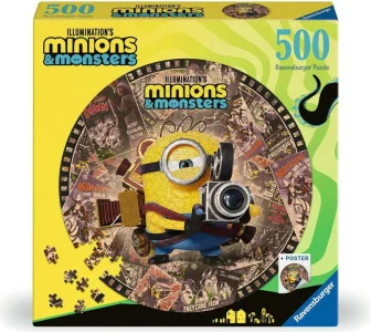 Okrúhle puzzle Ravensburger 500 dielikov Mimoni a monštrá
