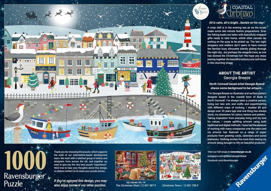 Puzzle Ravensburger 1000 dielikov Vianoce na pobreží