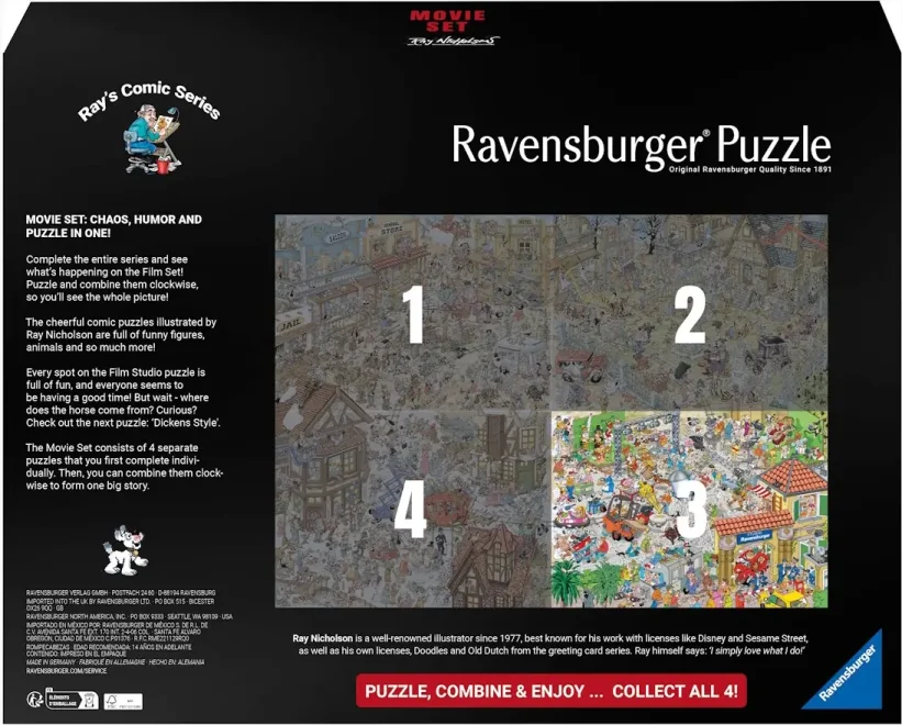 Puzzle Ravensburger 1000 dielikov Ray's Comic – Movie Set: Filmové štúdio (3)