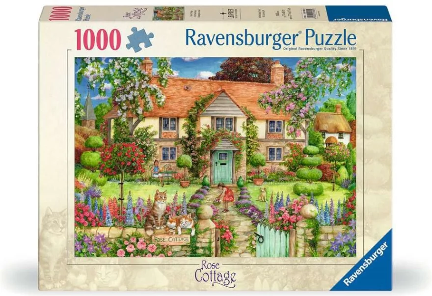 Puzzle Ravensburger 1000 dielikov Chalúpka s ružami