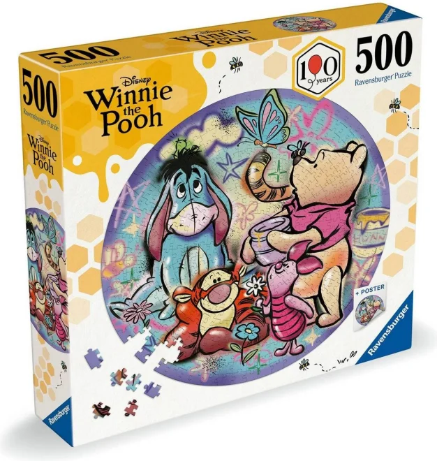 Okrúhle puzzle Ravensburger 500 dielikov Macko Pú
