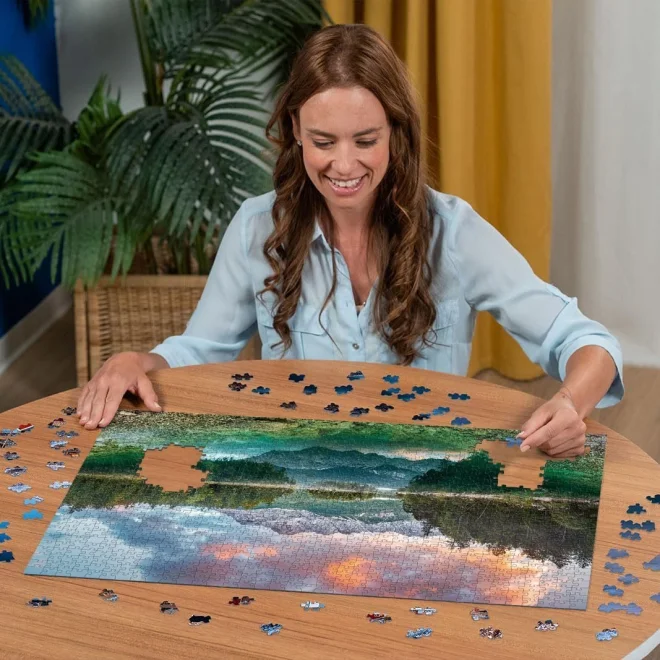 Puzzle Ravensburger 500 dielikov Zugspitze pri jazere Eibsee