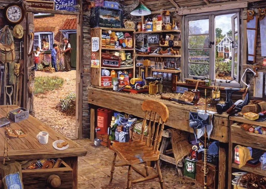 Puzzle Ravensburger 500 väčších dielikov Otcova kôlňa