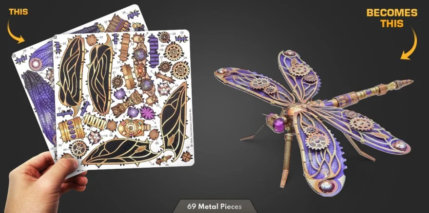 Kovové 3D puzzle Metal Earth  Steampunková vážka