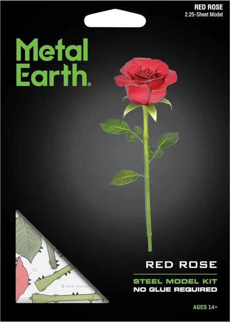 Kovové 3D puzzle Metal Earth  Červená ruža