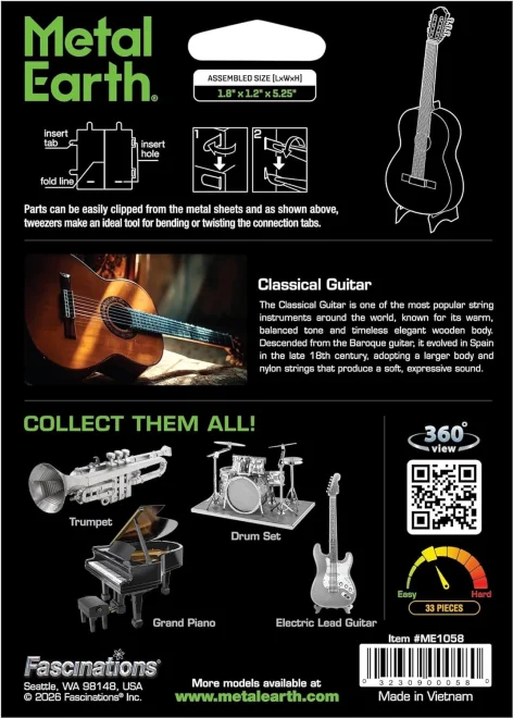 Kovové 3D puzzle Metal Earth  Klasická gitara