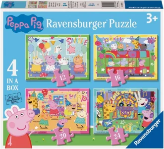 Puzzle pro děti Ravensburger sada 4v1 Prasátko Peppa: Party
