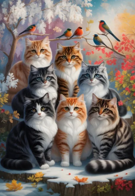 Puzzle Alipson 1000 dielikov Mačacia zima