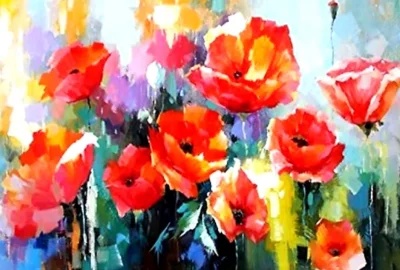 Diamantové malování Norimpex 40x30 cm Vlčí máky