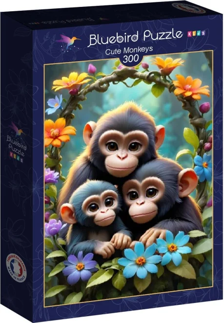 Detské puzzle Bluebird 300 dielikov Roztomilé opičky