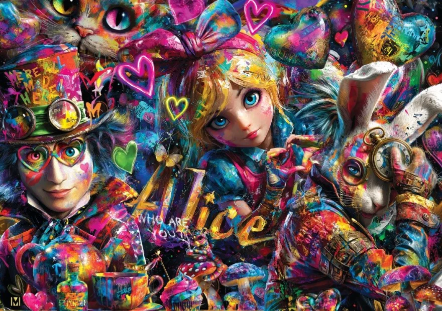 Puzzle Bluebird 2000 dielikov Alica v ríši graffiti