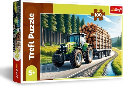 Puzzle pre deti Trefl 100 dielikov Lesný traktor