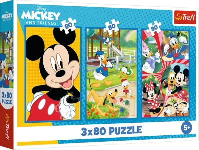 Puzzle pre deti Trefl 3x80 dielikov Mickey Mouse 3v1