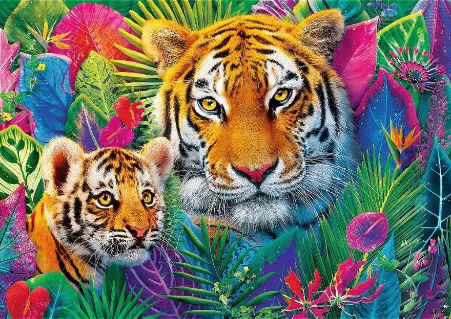 Puzzle Trefl 500 dielikov Tea Time: Tiger v džungli