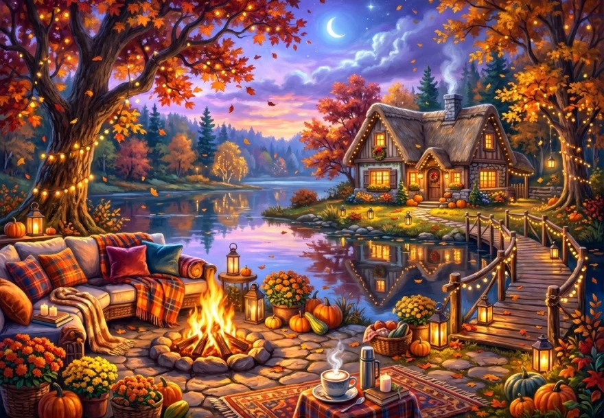 Puzzle Bluebird 1000 dielikov Pri táboráku