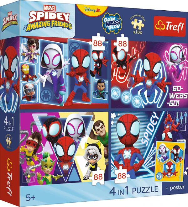 Puzzle pre deti Trefl sada 4v1 + plagát 