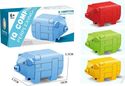 3D puzzle - hlavolam IQ Competition  Zvieratá: Prasa