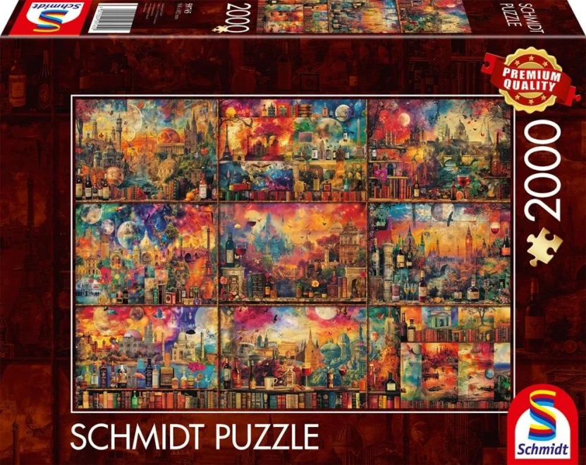 Puzzle Schmidt 2000 dielikov Cesty s knihami a vínom