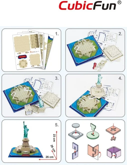CubicFun 3D puzzle Socha Slobody 39 dielikov