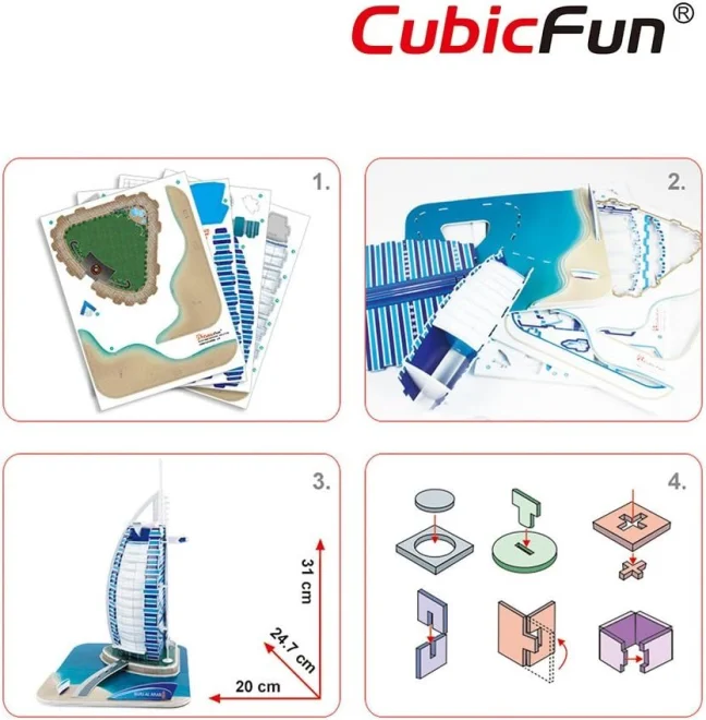 CubicFun 3D puzzle Burdž al-Arab 46 dielikov