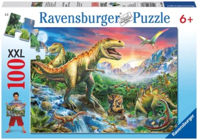 Puzzle V dobách dinosaurů XXL 100 dílků