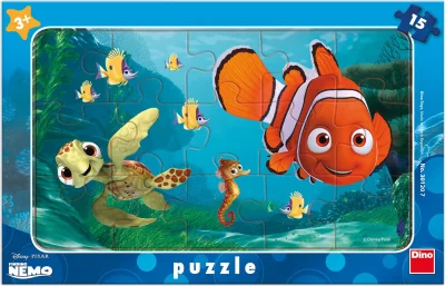Puzzle Hľadá sa Nemo: Nemo a korytnačka 15 dielikov