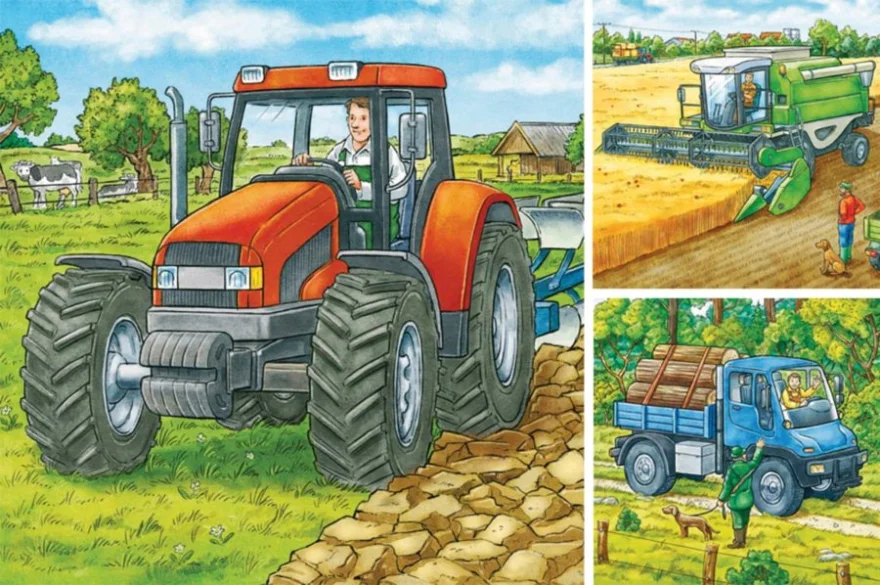 Ravensburger Puzzle Poľnohospodárske stroje 3x49 dielikov