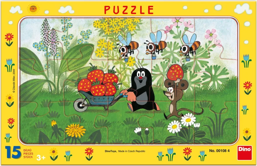 Dino Puzzle Krtko a jahody 15 dielikov