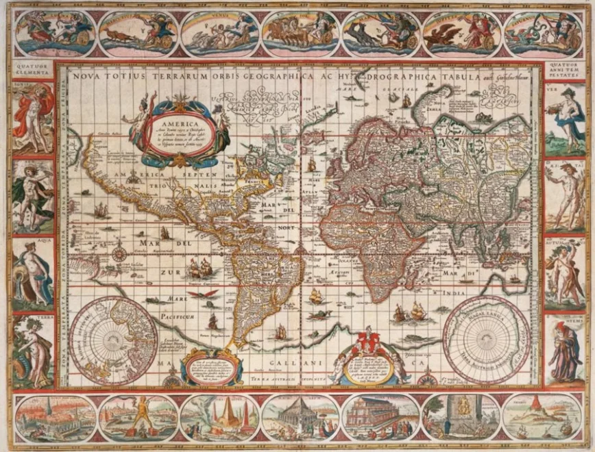 Ravensburger Puzzle Mapa sveta r. 1650, 2000 dielikov