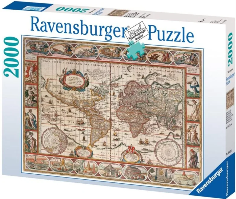 Ravensburger Puzzle Mapa sveta r. 1650, 2000 dielikov