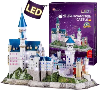 Svietiace 3D puzzle Zámok Neuschwanstein 128 dielikov