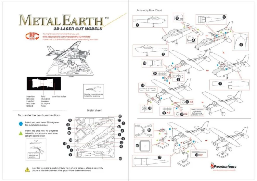 METAL EARTH 3D puzzle Cessna 172 Skyhawk
