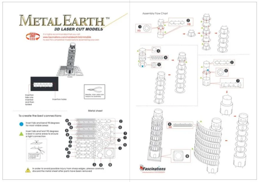METAL EARTH 3D puzzle Šikmá veža v Pise