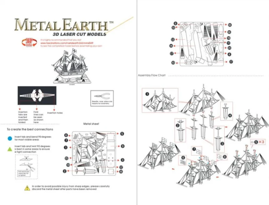 METAL EARTH 3D puzzle Loď Golden Hind
