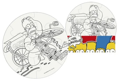 Vymaluj si puzzle The Simpsons - kruh 9 dílků