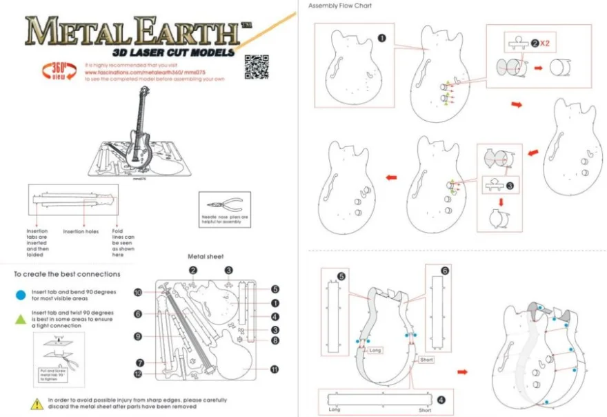 METAL EARTH 3D puzzle Basová gitara