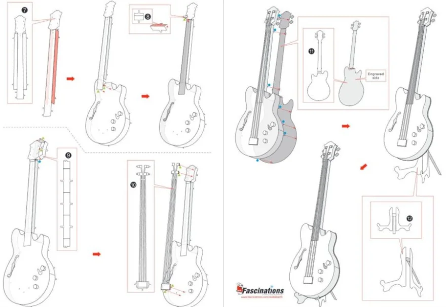 METAL EARTH 3D puzzle Basová gitara