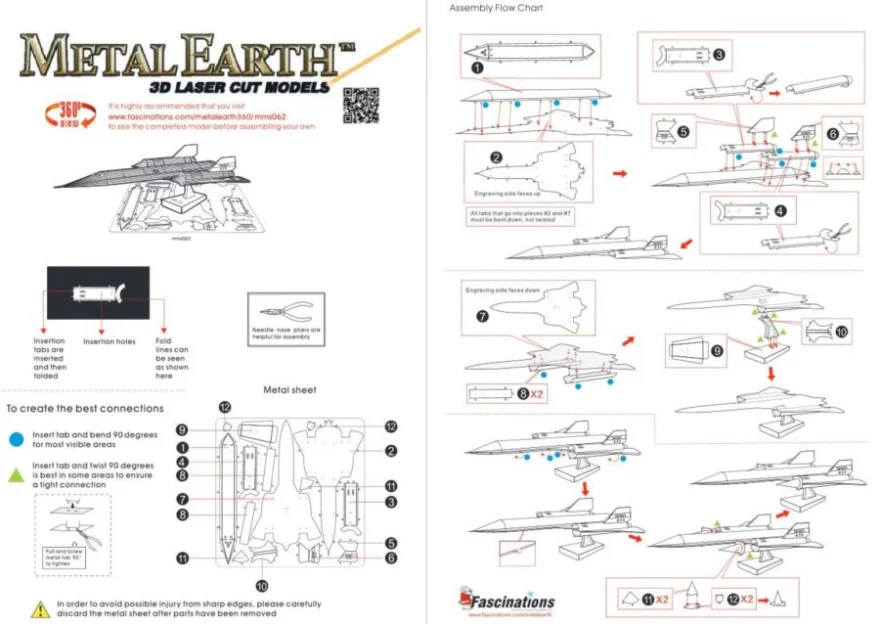 METAL EARTH 3D puzzle Lockheed SR-71 Blackbird