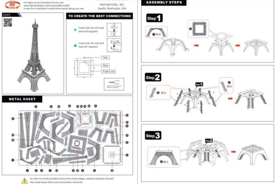 METAL EARTH 3D puzzle Eiffelova veža (ICONX)